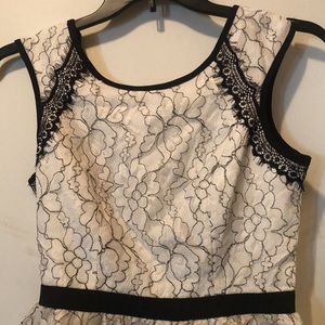 NWT Francesca’s Collection Miami lace dress. Black & White. Very elegant.
